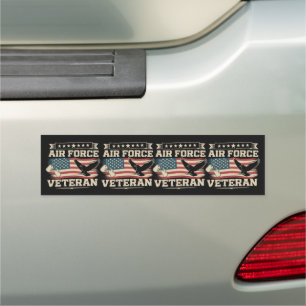 Veteran US Air Force American America Flag Car Magnet