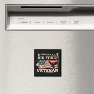 Veteran US Air Force American America Flag Magnet