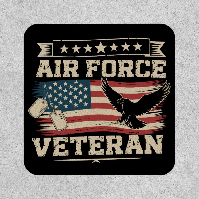 Veteran US Air Force American America Flag  Patch (Front)