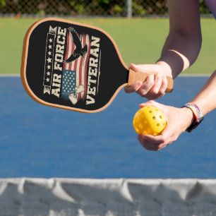 Veteran US Air Force American America Flag  Pickleball Paddle