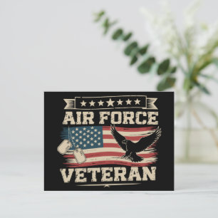 Veteran US Air Force American America Flag  Postcard