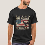 Veteran US Air Force American America Flag  T-Shirt<br><div class="desc">Veteran US Air Force American America Flag</div>