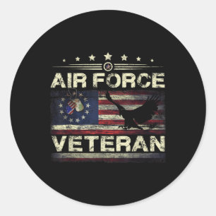 Veteran Us Air Force - American Betsy Ross Flag Classic Round Sticker
