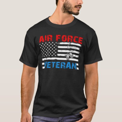 Veteran US Air Force T_Shirt American Flag Vetera T_Shirt