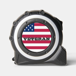 Veteran US American Flag Patriotic  Tape Measure