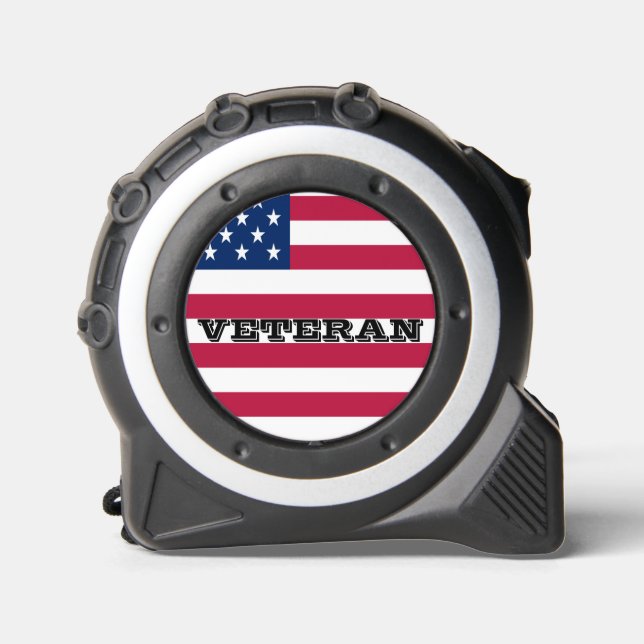 Veteran US American Flag Patriotic  Tape Measure (Front)