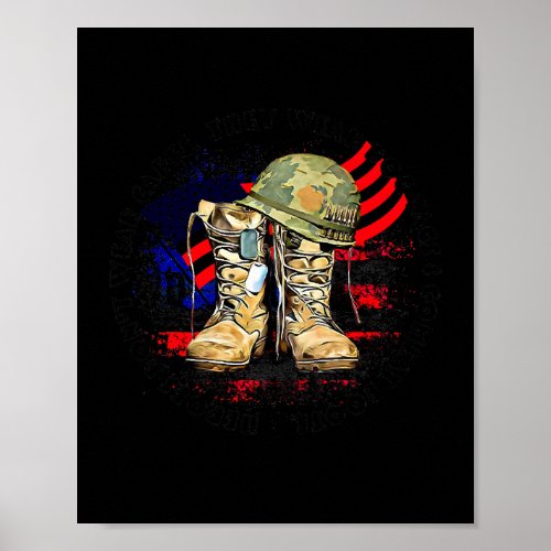 Veteran US Flag July 4th Heroes Wear Combat Boots  Poster