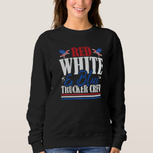 Veteran US Flag Red White & Blue Trucker Crew Sweatshirt