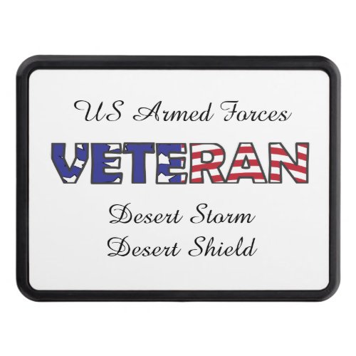 Veteran US Military Service Dates or Place Hitch Cover