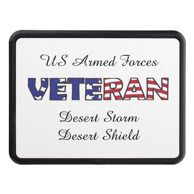 Veteran US Military Service Dates or Place Hitch Cover (Front)