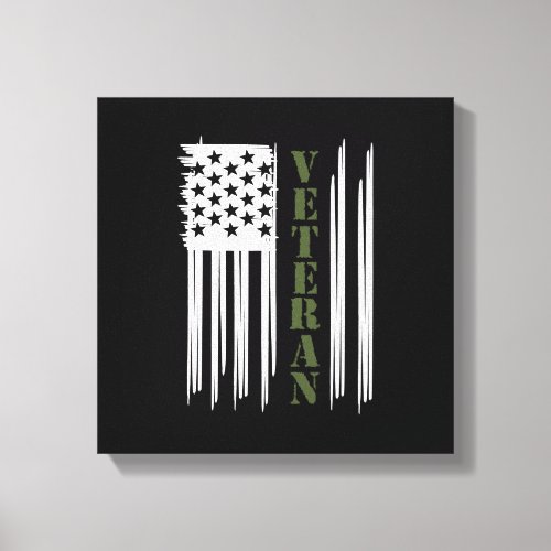 Veteran USA Flag Happy Veterans Day Support Canvas Print