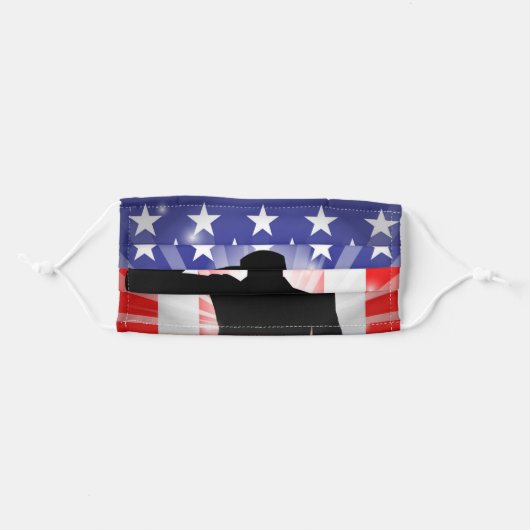 Veteran, USA, Salute, Soldier, Flag, Army Adult Cloth Face Mask (Front, Folded)