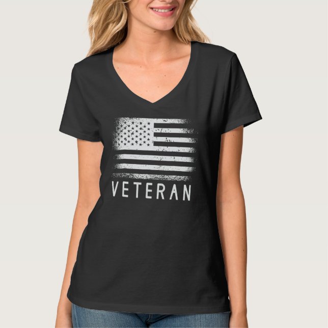Veteran Veterans Patriot Military Independence Day T-Shirt (Front)