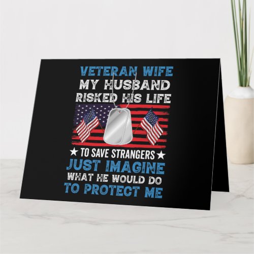 Veteran Wife Army Husband Soldier Saying Cool Mili Card