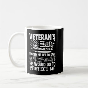 Veteran Wife Army Husband Soldier Saying Cool Mili Coffee Mug
