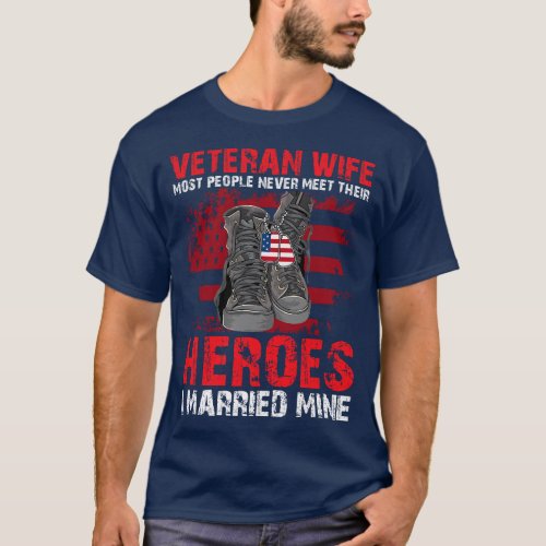 Veteran Wife Army Mother Married Woman funny girl T_Shirt