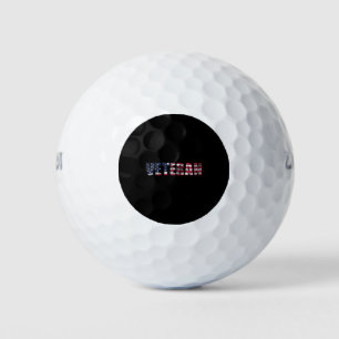 Veteran With Usa Flag-Usa-Veteran-America Golf Balls