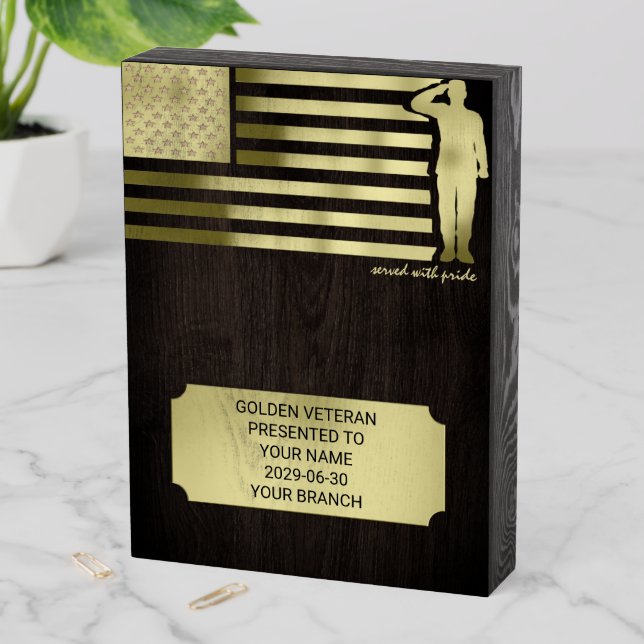 Veteran Wooden Box Sign (In Situ Vertical)