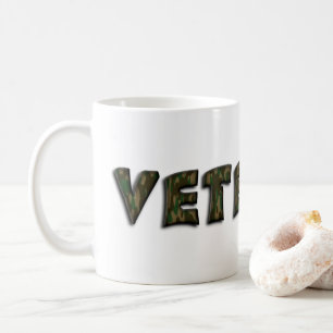 Veteran Woodland Camouflage Typography Coffee Mug