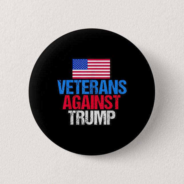 Veterans Against Donald Trump  Button (Front)
