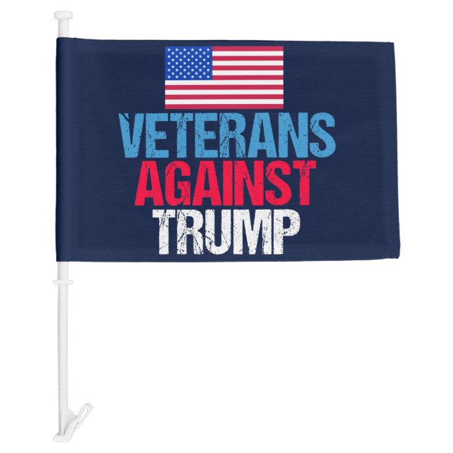 Veterans Against Donald Trump Car Flag (Front)