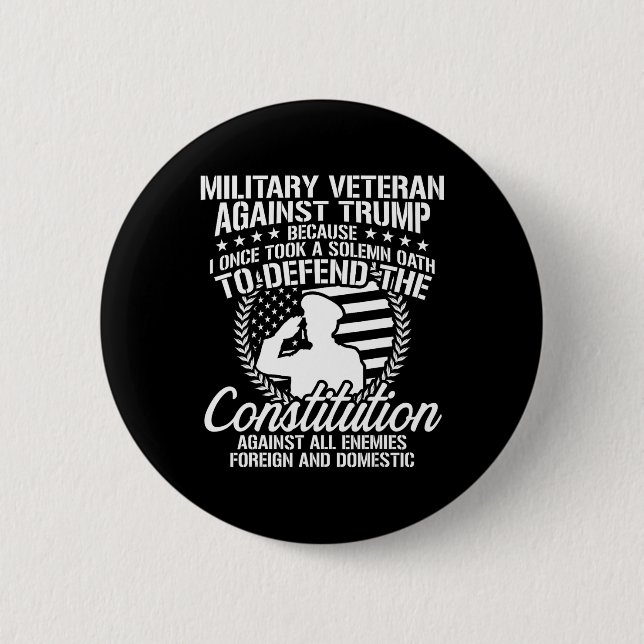 Veterans Against Trump 2020 Usa Election  Button (Front)
