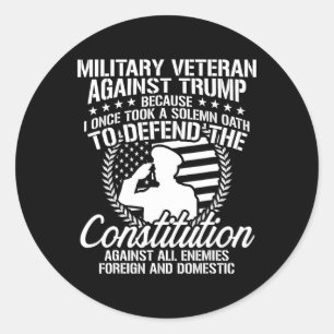 Veterans Against Trump 2020 Usa Election Classic Round Sticker