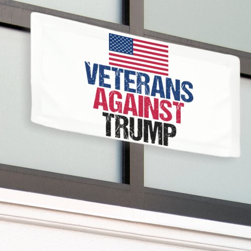 Veterans Against Trump American Flag Banner