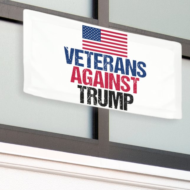 Veterans Against Trump American Flag Banner (Outside Building)