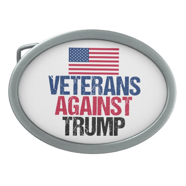 Veterans Against Trump American Flag Belt Buckle (Front)