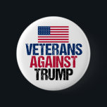 Veterans Against Trump American Flag Button<br><div class="desc">I fought for this country and now I will fight against republican, Donald Trump. Soldiers who fought for the United States of America unite against the man who will destroy the very freedom we have worked for with this bold political button with the American flag in red, white, and blue....</div>