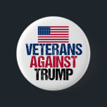 Veterans Against Trump American Flag Button<br><div class="desc">I fought for this country and now I will fight against republican, Donald Trump. Soldiers who fought for the United States of America unite against the man who will destroy the very freedom we have worked for with this bold political button with the American flag in red, white, and blue....</div>