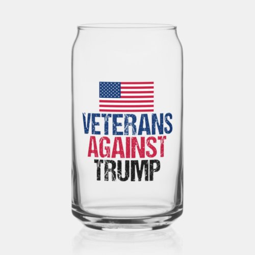Veterans Against Trump American Flag Can Glass