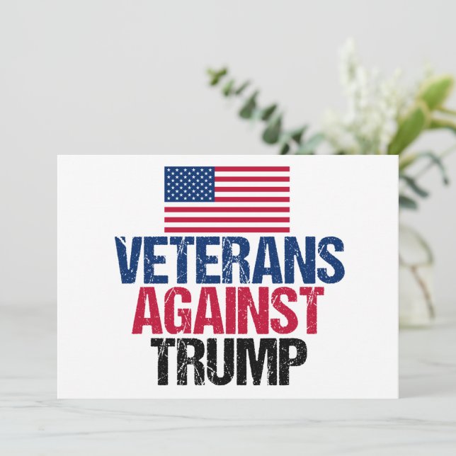 Veterans Against Trump American Flag Card (Standing Front)