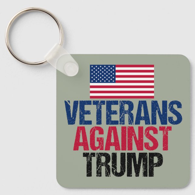 Veterans Against Trump American Flag Political Keychain (Front)