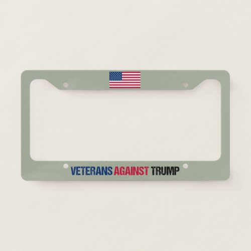 Veterans Against Trump American Flag Political License Plate Frame
