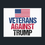 Veterans Against Trump American Flag Postcard<br><div class="desc">I fought for this country and now I will fight against republican, Donald Trump. Soldiers who fought for the United States of America unite against the man who will destroy the very freedom we have worked for with this bold political postcard with the American flag in red, white, and blue....</div>
