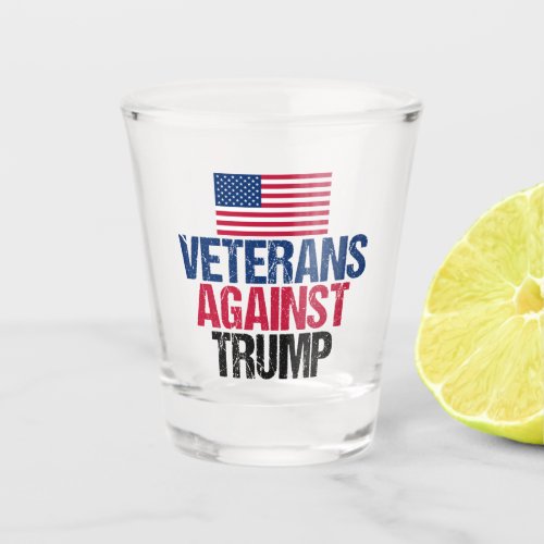 Veterans Against Trump American Flag Shot Glass