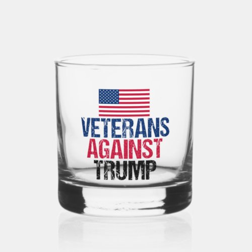 Veterans Against Trump American Flag Whiskey Glass