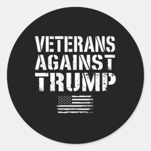 Veterans Against Trump Anti Racism Usa Military Ve Classic Round Sticker