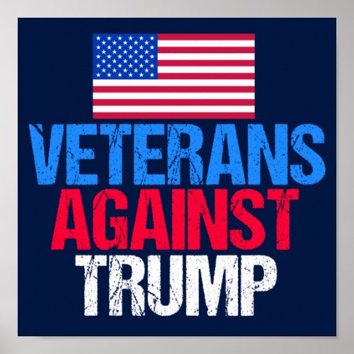 Veterans Against Trump Blue Election Poster