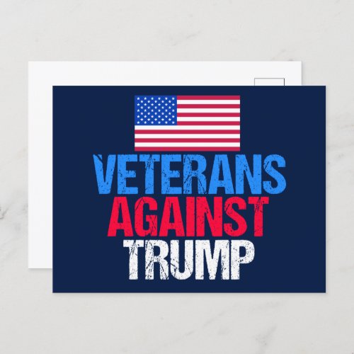 Veterans Against Trump Blue Postcard