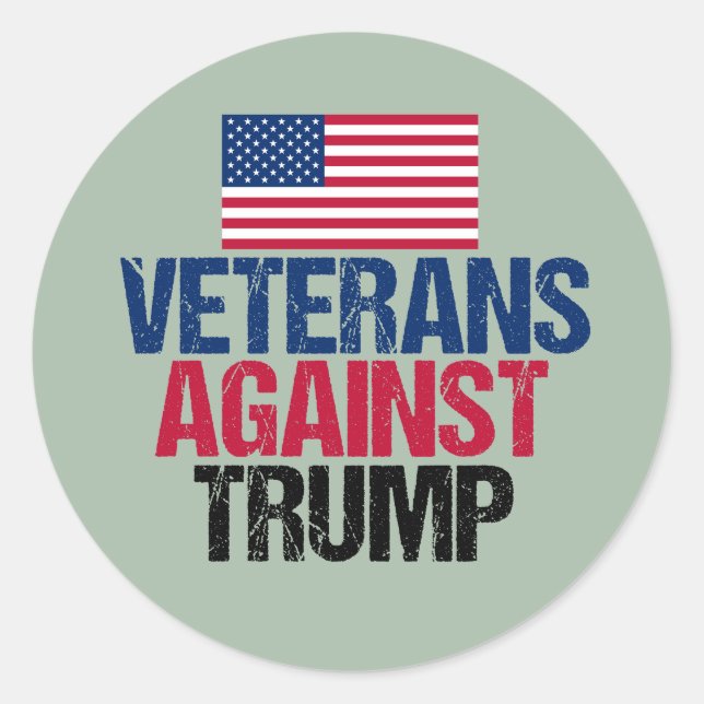 Veterans Against Trump Classic Round Sticker (Front)