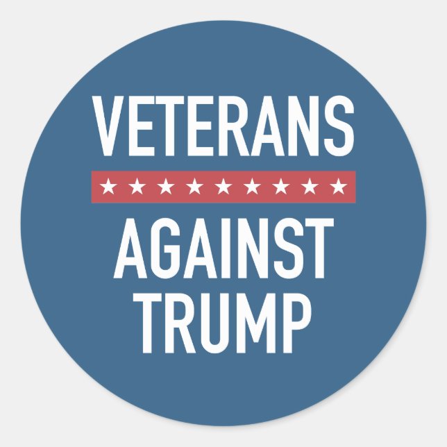 Veterans Against Trump Classic Round Sticker (Front)