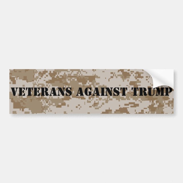 Veterans Against Trump Digi Camo Bumper Sticker (Front)