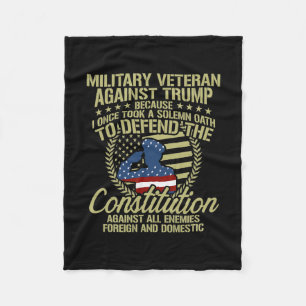 Veterans Against Trump Funny Anti Trump Apparel  Fleece Blanket