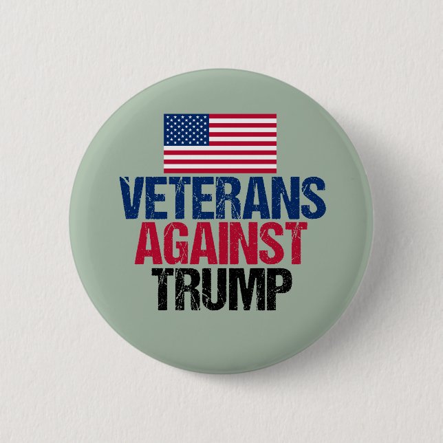 Veterans Against Trump Pinback Button (Front)