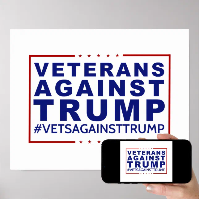 Veterans Against Trump Poster Zazzle