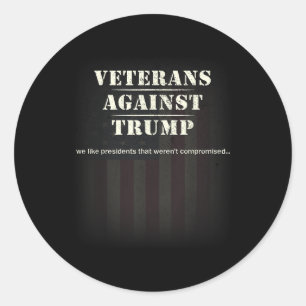 Veterans Against Trump - Protest Classic Round Sticker
