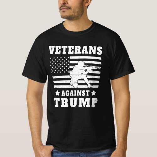 Veterans against Trump Soldier usa flag T_Shirt